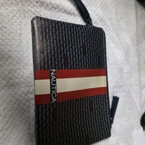 Nautica Black and Red Toiletry Bag